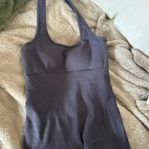 Amazon Grey halter workout bodysuit romper - Image 4