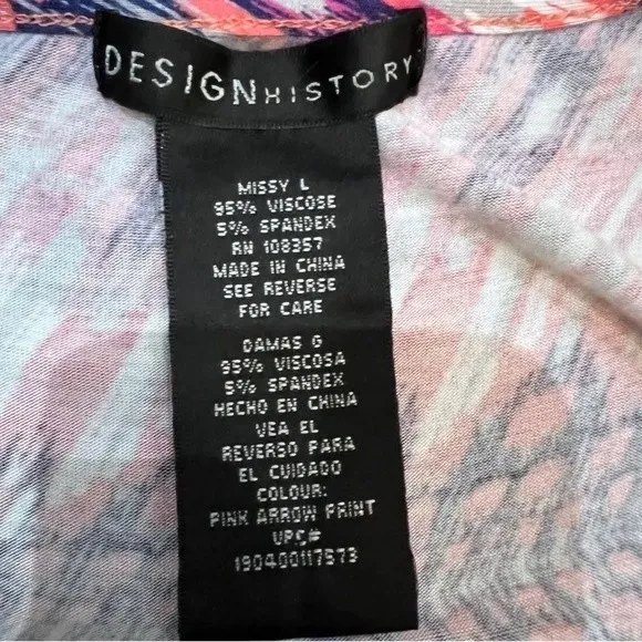 Anthropologie Design History pink abstract print midi dress size large - Image 5