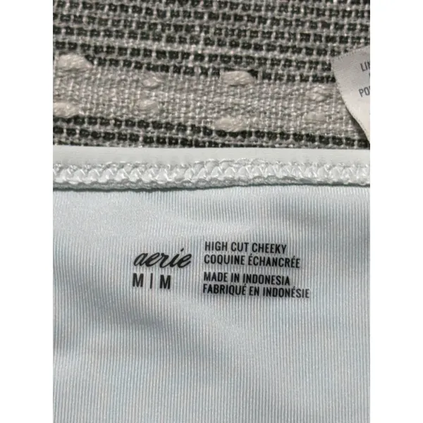 Aerie Womens White High Waisted High Cut Bikini Swim Bottoms Size Medium - Image 5