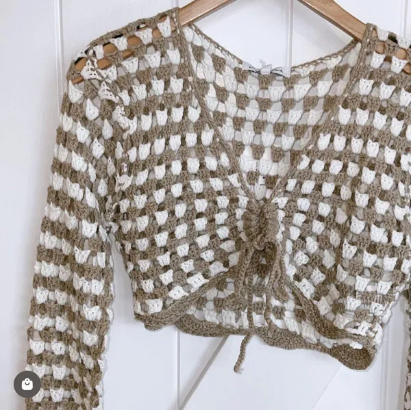 Emory park Crochet Knit Cropped Sweater Cardigan - Image 3