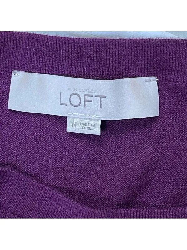 Loft LOFT women top blouse tunic sweater wool blend Sz M - Image 10