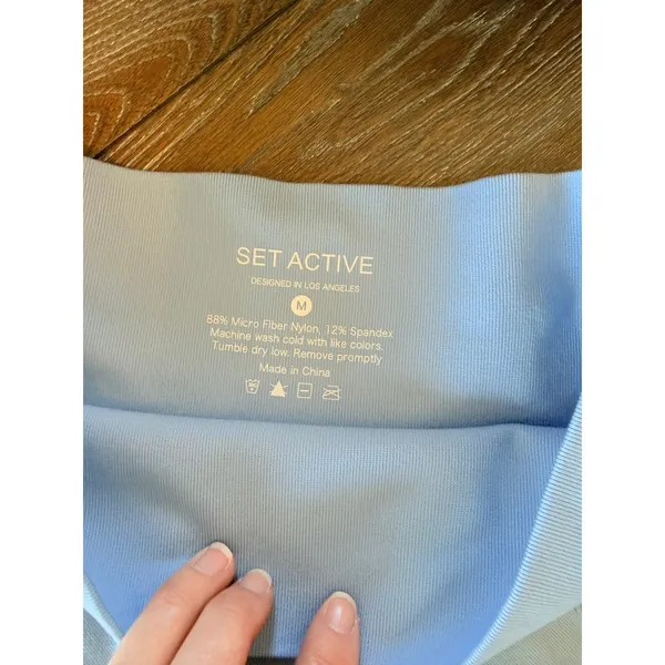 SET ACTIVE‎ SCULPTFLEX Bike Shorts Womens Light Blue Medium - Image 3
