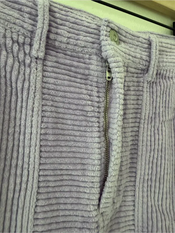 BDG Urban Outfitters Y2K TumblrGirl Retro Purple Cotton Ribbed Mini Skirt Large - Image 4