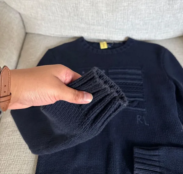 Ralph Lauren Rare navy polo jumper knit navy flag sweater - Image 4