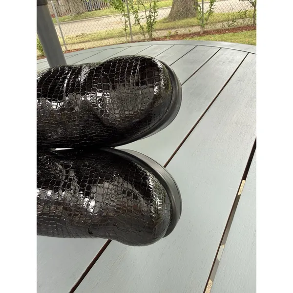 NAOT Black Croco Patent Leather Mules Slip on Clogs Women’s Wedge Shoes Size 11 - Image 8