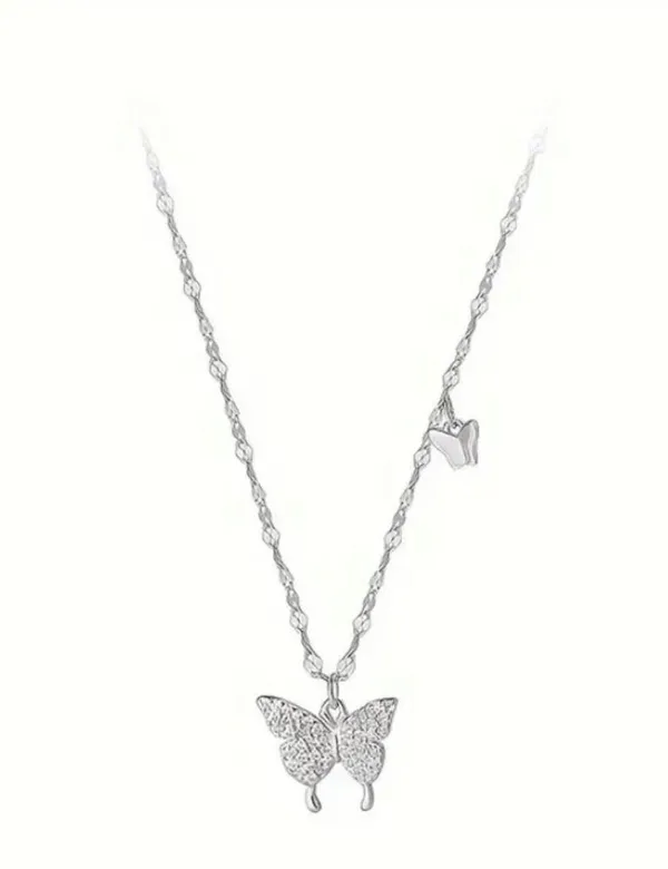 Silver Butterfly Necklace - Image 2