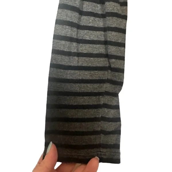 Lauren Ralph Lauren Gray & Black Striped Long Sleeve Henley Blouse Women Sz M - Image 3