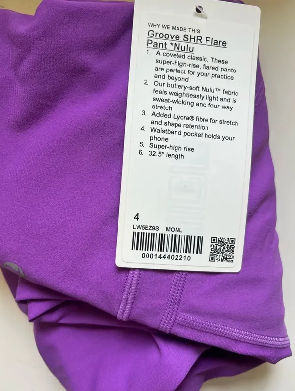 Purple Lululemon Leggings Flare Magenta - Image 2