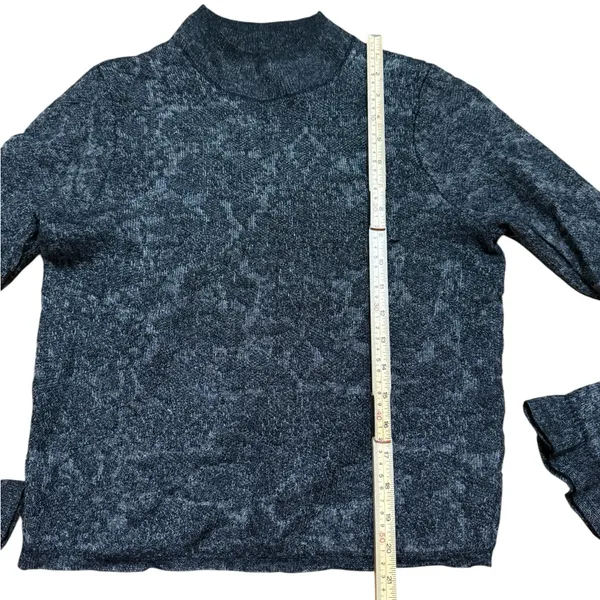 by Anthropologie Hanna Lace Merino Wool Mock‎ Neck Sweater Sz M Black Sheer - Image 8