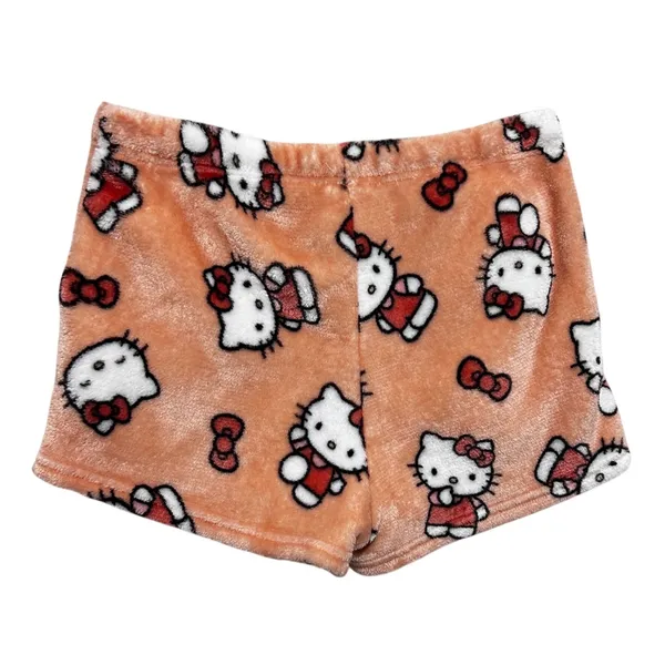 Hello‎ Kitty Womens Lounge Shorts M Peach Cozy Plush Fleece Kawaii Coquette Y2K - Image 4