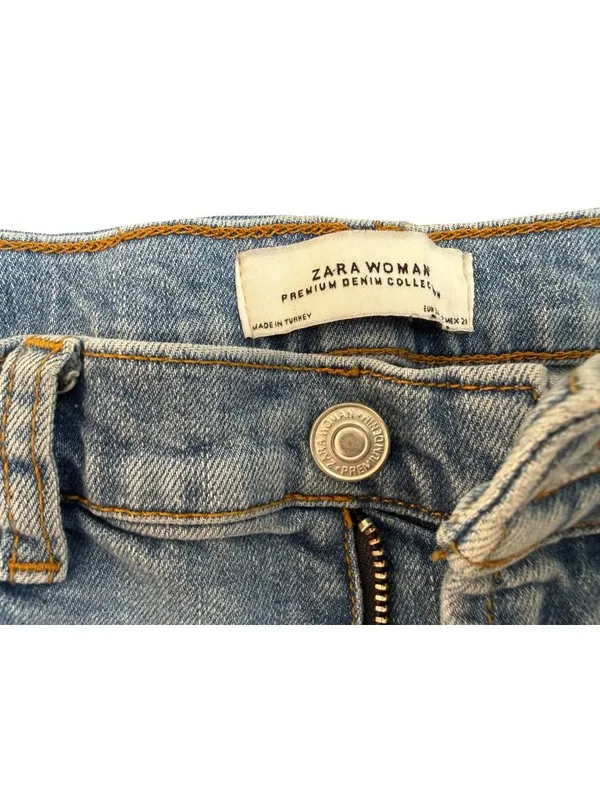 Zara High Waist Straight Jeans Size US 2 EUR 34 - Image 5