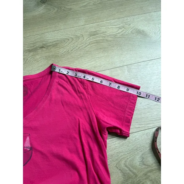 EUC Womens Life Is Good Tshirt Pink Wine Glass Crusher tee classic fit size M - Image 6