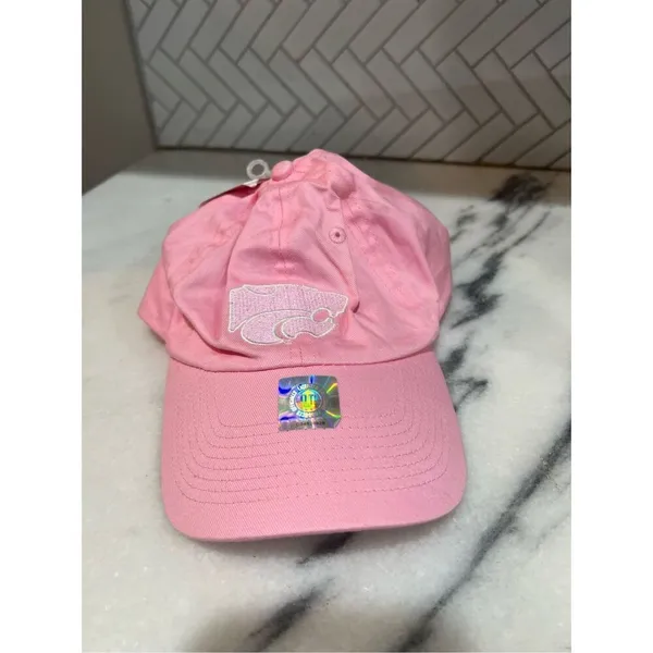 VINTAGE NWT NCAA Kansas State University pink baseball cap hat - Image 7