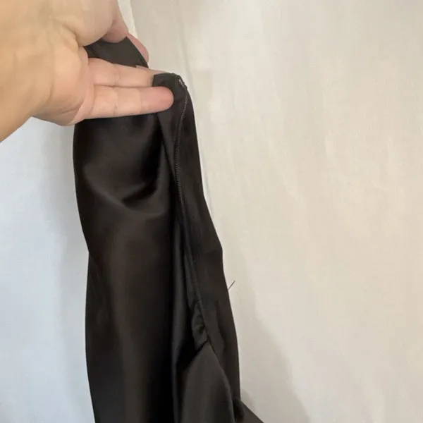 Women’s Unbranded One Shoulder Black Slip Dress Thigh High Slit Size Small - Image 14