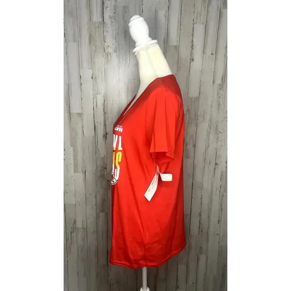 NWT Kansas City Chiefs Womens Large Red Super Bowl LVII Champions V-Neck T-Shirt - Image 4