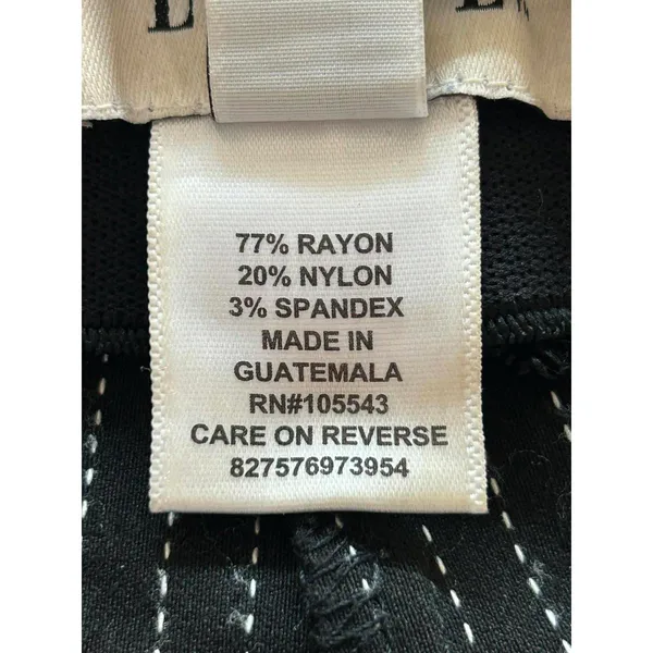 Elle Pinstripe Dress Pants Black & White Slim Fit Pull On - Size M - Image 4
