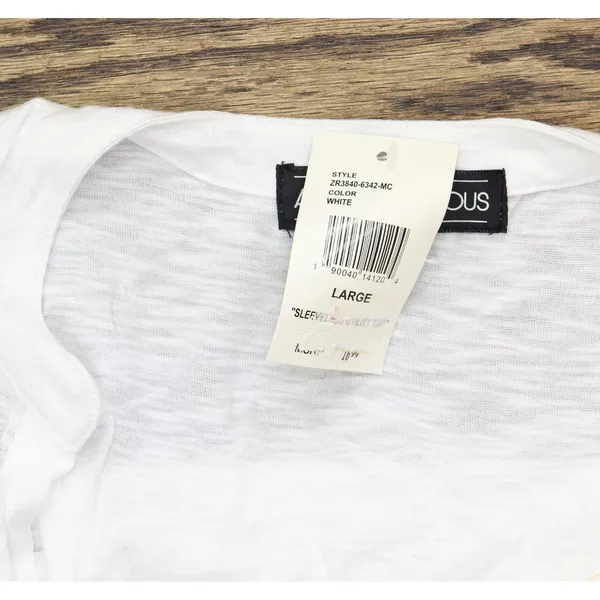 NWT Almost Famous Juniors Sleeveless Utility Tunic Shirt top White L - Image 4