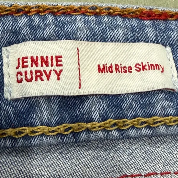 True Religion Jennie Curvy Mid Rise Skinny Jeans Light Wash Blue 31 - Image 5