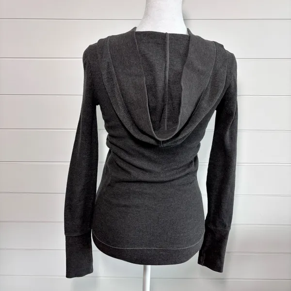 American Eagle Vintage Y2K Gray Long shirt with hoodie Size S - Image 4