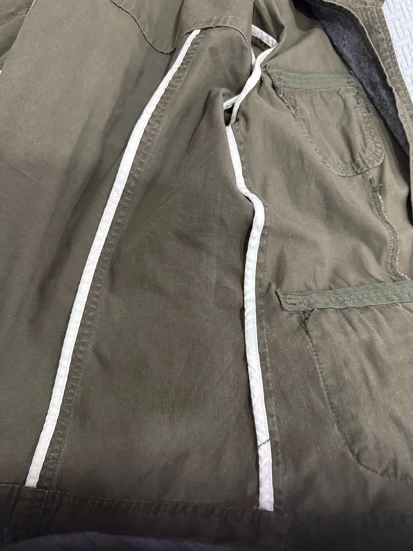 Eddie Bauer Utility Jacket Womens Small Green Mock Neck Long Sleeves 100% Cotton - Image 11