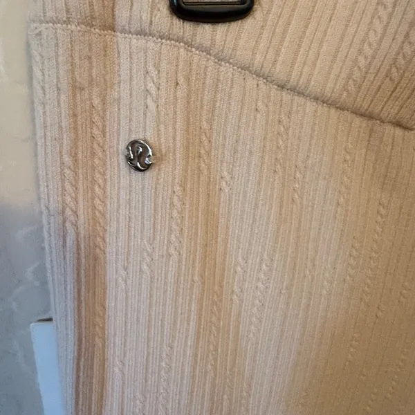 Lululemon Ribbed Merino Wool-Blend Pant. NWT Sz Large Color: Bone - Image 3