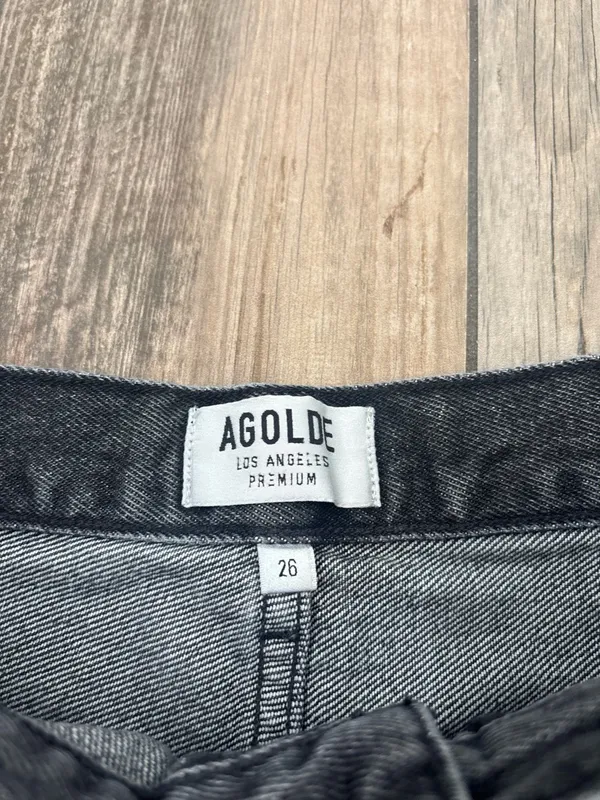 AGOLDE black denim jean shorts - Image 3