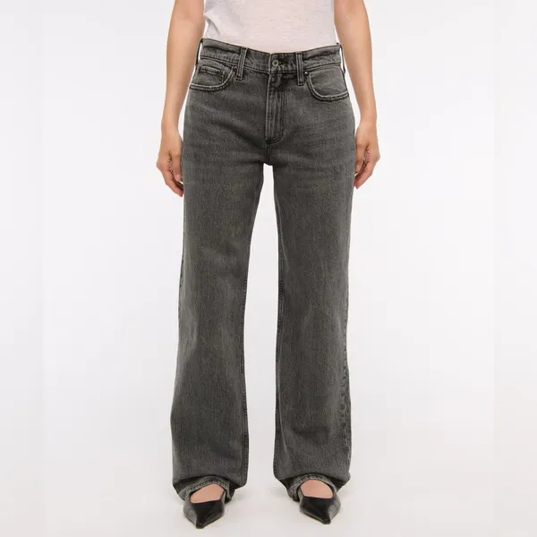 Abercrombie & Fitch Curve Love Low Rise Baggy Jean in Gray Size 27 or 4 Long - Image 12