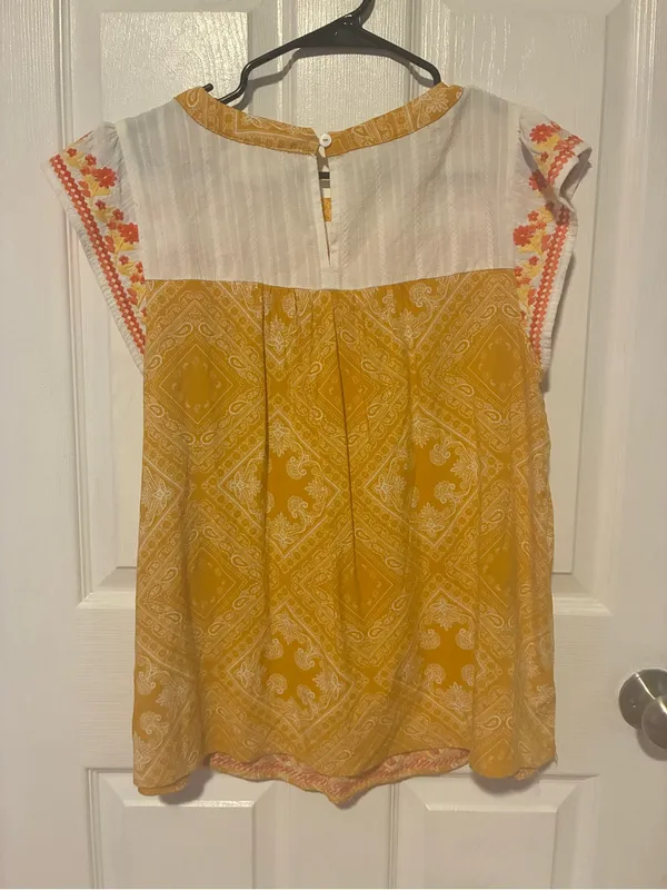 Savanna Jane yellow colorful top blouse style 18374 size large - Image 6