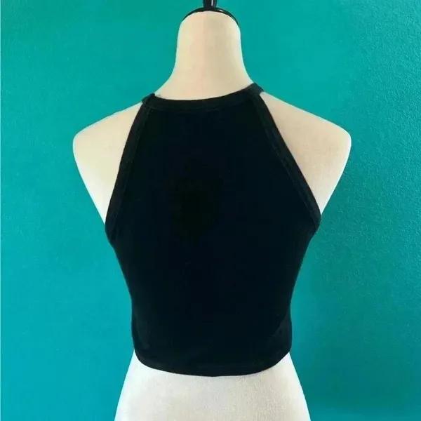 Zara black halter crop top in size small - Image 2