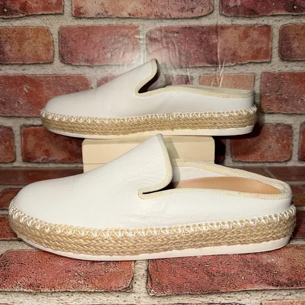 Pre-Owned Dr Scholl's Sunnie Mules Leather White Beige Breathable Size 7M Women - Image 5