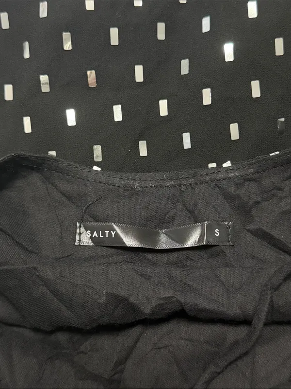 Salty Black Mini Slip Dress with Silver Accents - Image 3