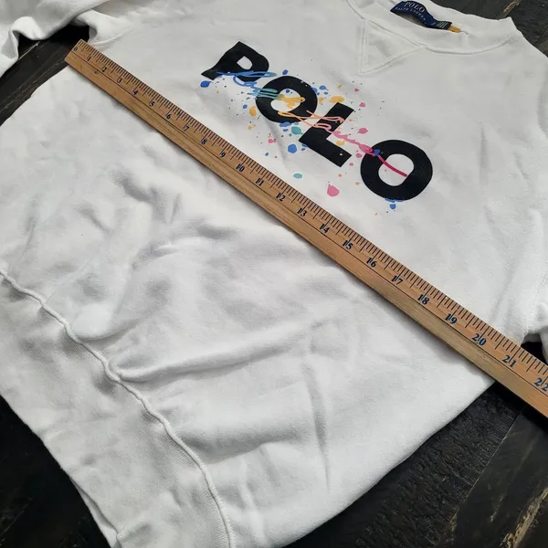 POLO Ralph Lauren Signature Rainbow Logo Fleece Pullover Sweatshirt Size S - Image 5