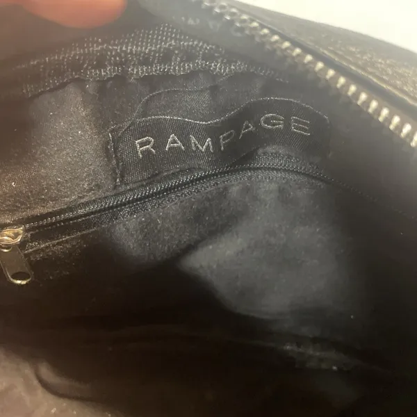 Rampage Black Crossbody‎ Bag floral Embroidered Chain strap Zip close - Image 8