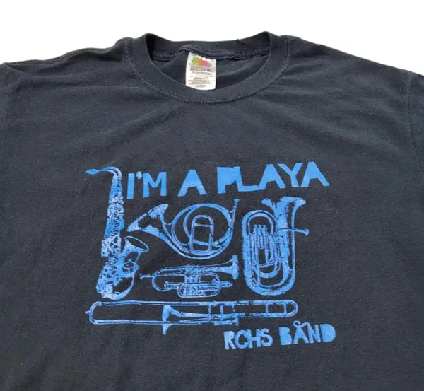 Vintage Fruit Of The Loom Shirt Size Medium "I'm A Playa" RCHS Band Graphic Tee Band Tee Unisex T-shirt - Image 3
