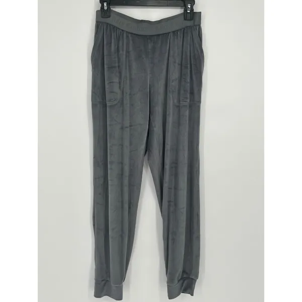 Juicy‎ Couture Velour Rhinestone Logo Jogger Women S Gray Sleep Pants Y2K Retro - Image 3