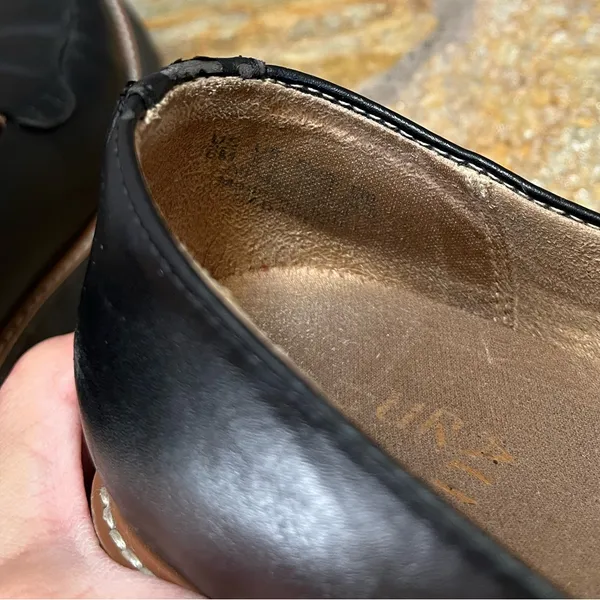 Naturalizer Cabaret Lug Sole Loafers Black Faux Leather 8 - Image 9