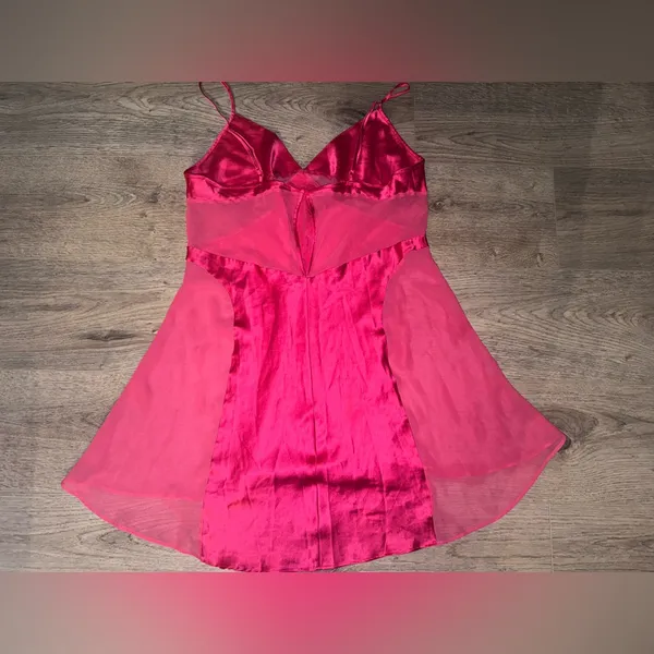 Victoria’s Secret RARE Sheer Pink Chemise Slip Dress L - Image 7