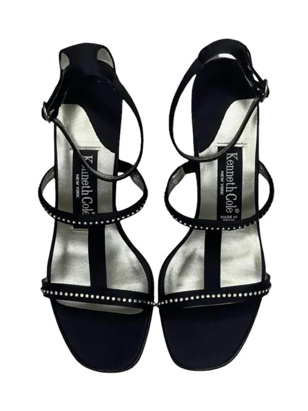new Kenneth Cole ★ Evening Star Rhinestone Embellished Sandal ★ Black Satin ★ 8M - Image 8