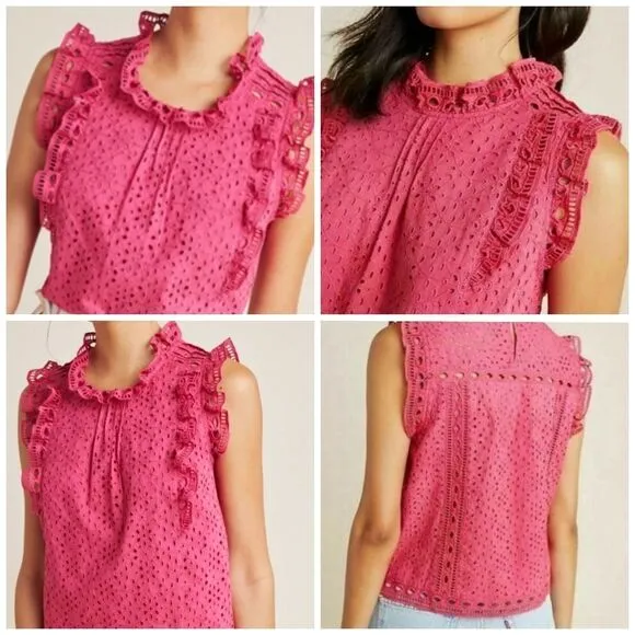 Mauve By Anthropologie Eyelet Blouse - Image 2
