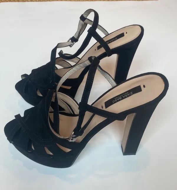 ZARA SZ 8 (39)   Suede Platform Heels EXCELLENT Condition! - Image 3