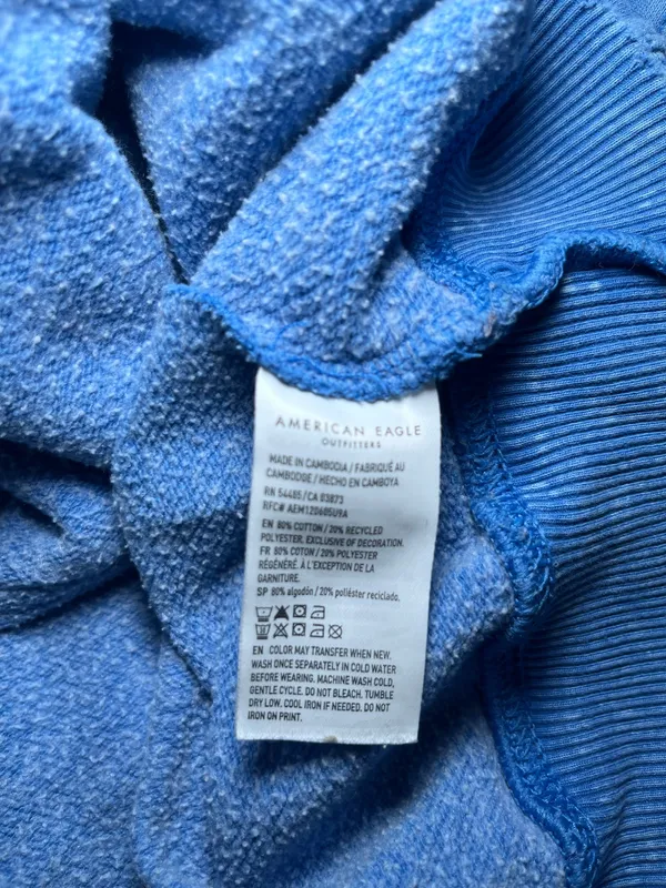 Grateful Dead American Eagle "Seriously Lived-In" Hoodie Washed Blue Women’s XS - Image 9