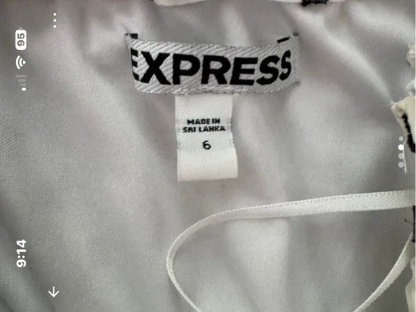 Express White Strapless Dress with Black Dot Print - Image 3