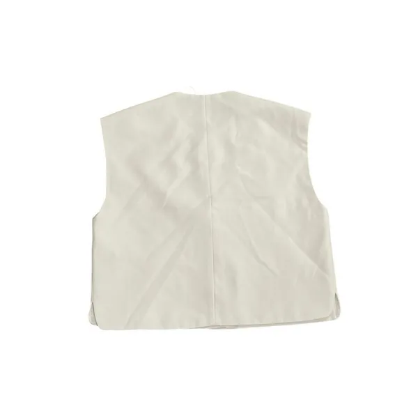 Zara White Cropped Tailored Sleeveless Button Up Vest SZ S Career Office Preppy - Image 2