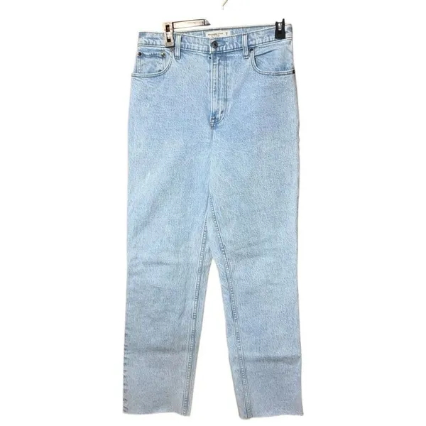 Abercrombie & Fitch The 90’s Straight ultra High Rise light wash 29/8L #760 - Image 2