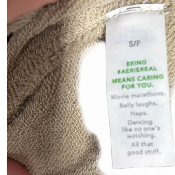 Aerie S tan oversized long-sleeve sweatshirt crewneck Lounge Big Chill pullover - Image 6