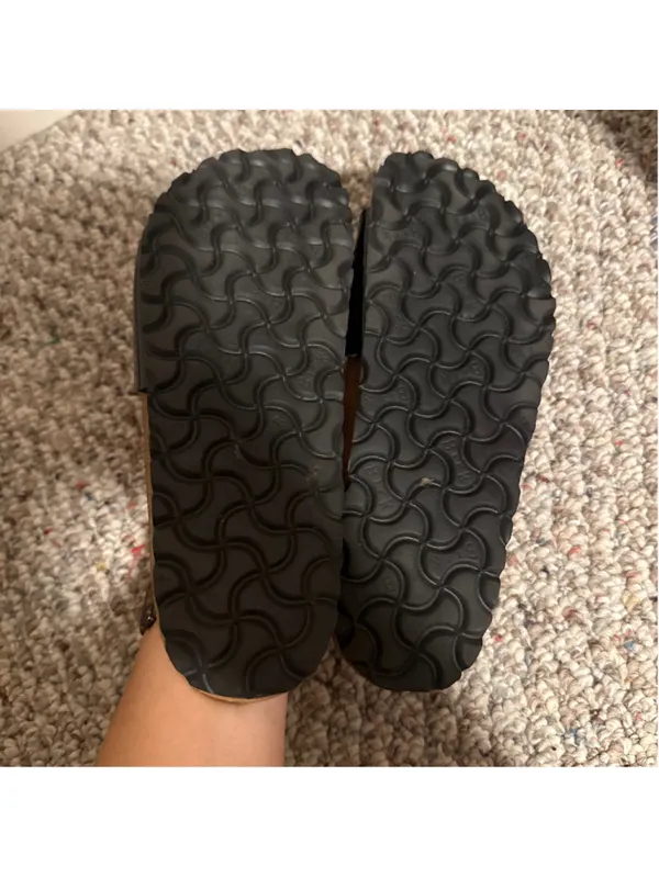 Birkenstock Madrid Slip On Sandals Black Patent Flor- Size 38 (7) - Image 5