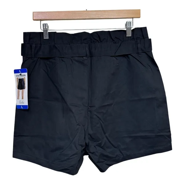 Steve Madden Black Belted Paperbag Waist Utility Shorts‎ Size Large - Image 2