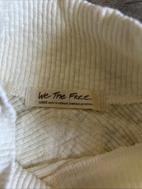 We The Free Cream Ribbed Mock Neck Sweater - Image 2