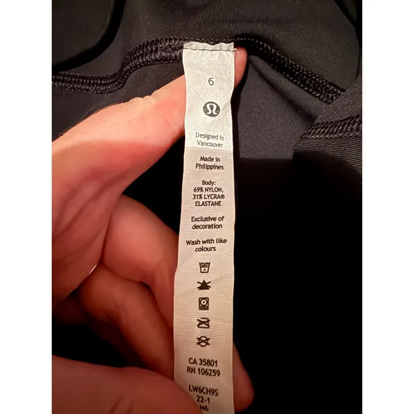 Lululemon Wunder Under Crop 21‎ Womens 6 Black Full On Luxtreme High Rise - Image 5