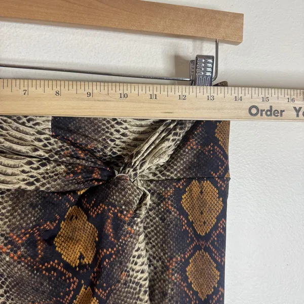 Skims coverup Skirt Womens Small Brown Snake Print Wrap High Waist Midi‎ Stretch - Image 7